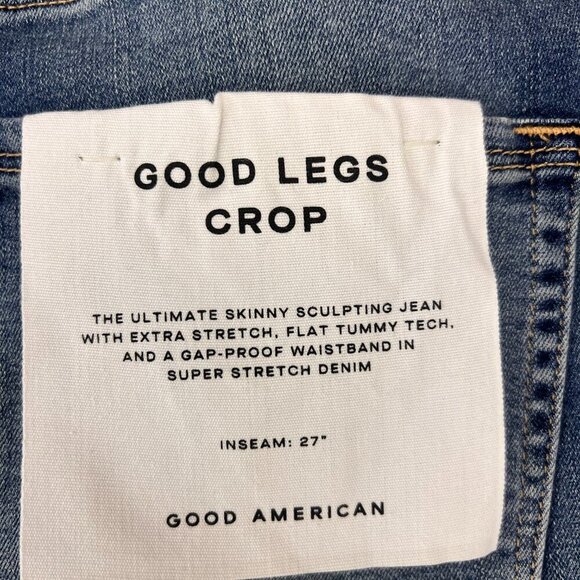 NTW Good American Good Legs Crop Skinny Distressed Size 14/32 - Picture 6 of 7